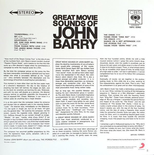 The Great Movie Sounds Of John Barry