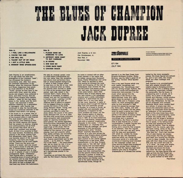 The Blues Of Champion Jack Dupree